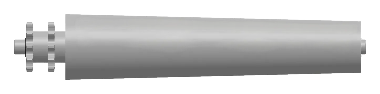 鐵製錐形滾筒正視圖